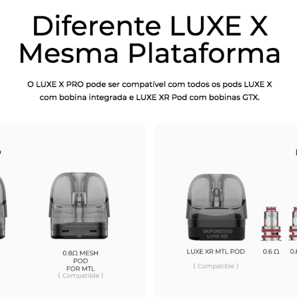 Pod Cartucho de reposição Luxe X compatível Luxe xr 4ml