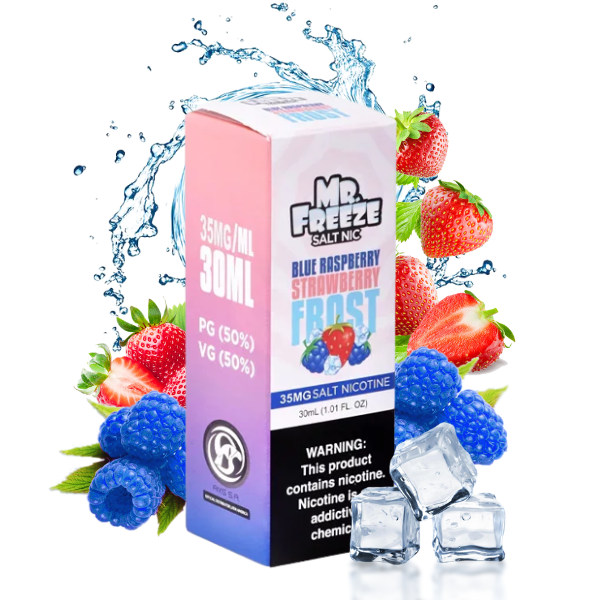 Blue raspberry strawberry frost nicsalt mr freeze Universo Vapor